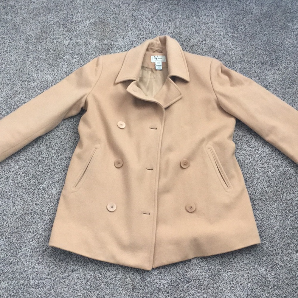 LL Bean Camel Wool Peacoat 6 Petite